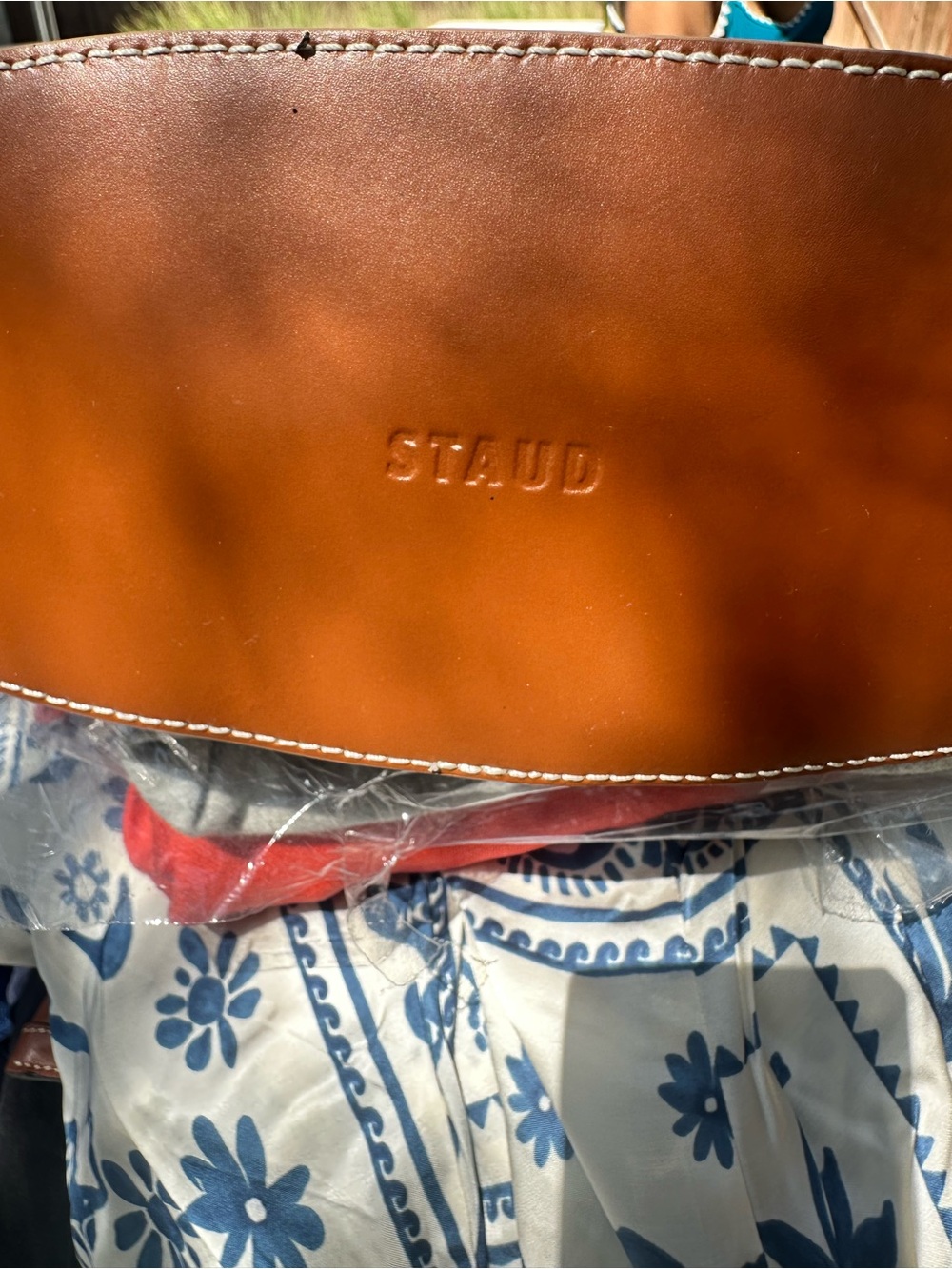 STAUD Brown Suede & Leather Shoulder Bag - Picture 3 of 3